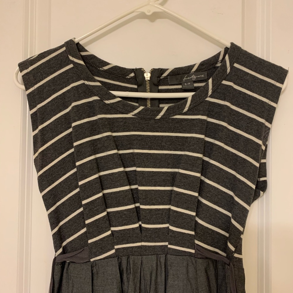 Forever21 Grey and White Stripe Dress